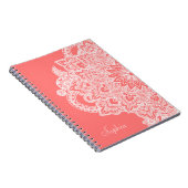 カワイトトレンディーフラワーヘナ手描きデザイン ノートブック (右側)