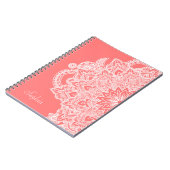 カワイトトレンディーフラワーヘナ手描きデザイン ノートブック (左側)