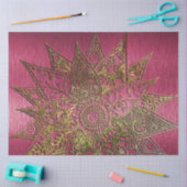 カワイトトレンディーフラワーヘナ手描きデザイン 薄葉紙 (クラフト)