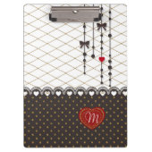 カワイトトレンディーレフェイクース金ゴールドグリッター線パターン クリップボード (正面)