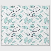 カワイトドクターナース医療パターン ラッピングペーパー (フラット)