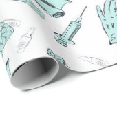 カワイトドクターナース医療パターン ラッピングペーパー (ロールコーナー)