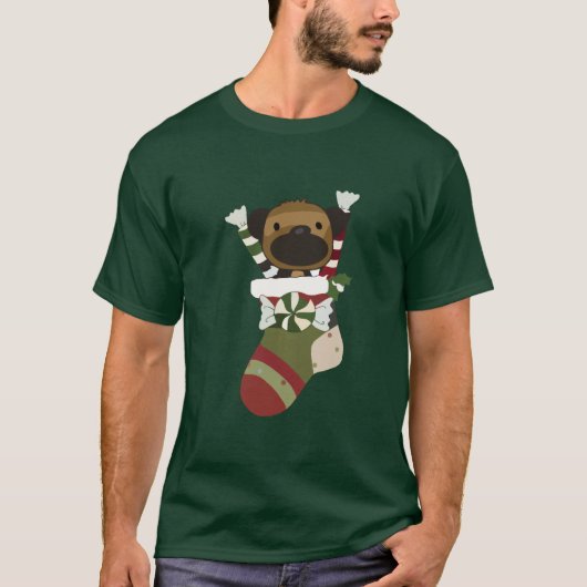 カワイトドッグインクリスマスストッキング Tシャツ (正面)