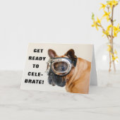 カワイトドッグ追加名称または年齢おもしろいハッピーバースデーカード カード (黄色い花)