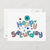 カワイトハッピーサタデーウィーク挨拶文字 ポストカード (正面/裏面)