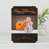 カワイトハッピーハローウィン《写真》ぼけ味蜘蛛の巣フォトカード サンキューカード (スタンド正面)