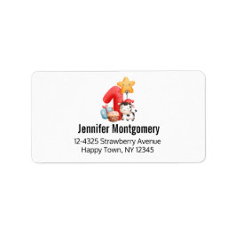 カワイトハッピー牛1歳誕生日 ラベル