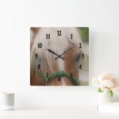 カワイトハフリンガーホース顔動物 スクエア壁時計 (ホーム)