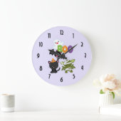 カワイトハロウィンキャットこうもりミイマ&幽霊 ラージ壁時計 (ホーム)