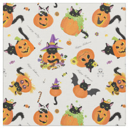 カワイトハロウィンブラックキャットカボチャ ファブリック