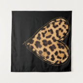 カワイトハートバレンタインヒョウ柄 タペストリー (正面(横))