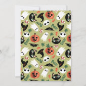 カワイトハ不気味ロウィーンリースグリーンベビーシャワー 招待状 (裏面)