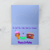カワイトバスセット花とアイスクリームオン誕生日 カード (内部)