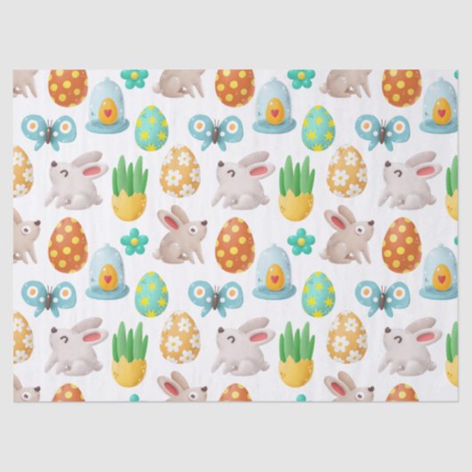 カワイトバタフライ&イースターエッグデコパージュ 薄葉紙 (正面)