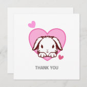 カワイトバニーピンクハート サンキューカード (正面/裏面)