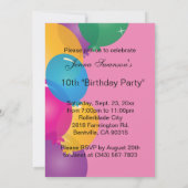 カワイトバルーンモンキーピンク誕生日 招待状 (裏面)