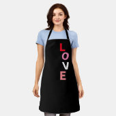 カワイトバレンタインデイラブタイポグラフィベーキング エプロン (着用した状態)