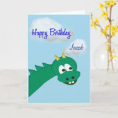 カワイトバースデードラゴン名前をカスタムする カード (黄色い花)