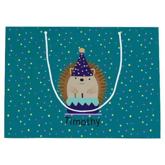 カワイトバースデーヘッジホッグ ラージペーパーバッグ (正面)