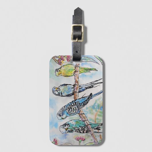 カワイトバードウォーターカラーアートラゲッジタグ ラゲッジタグ (正面縦)