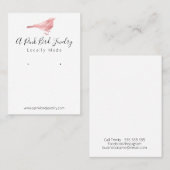 カワイトバードピンクホワイトイヤリングジュエリー 名刺 (正面/裏面)