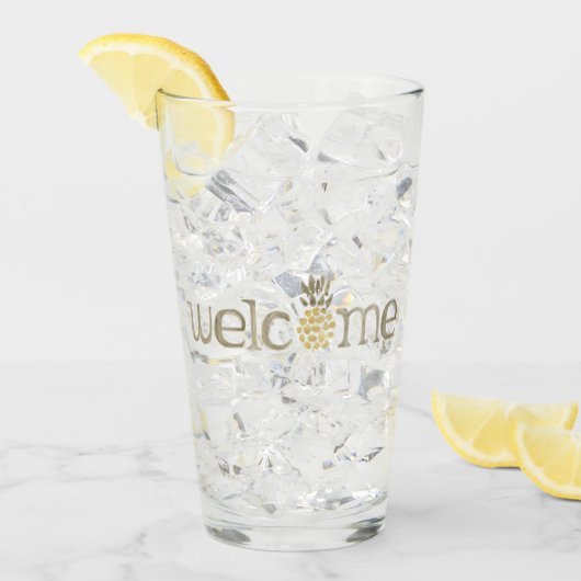 カワイトパイナップルウェルカムウォーターカラーグラス タンブラーグラス (アイス正面)