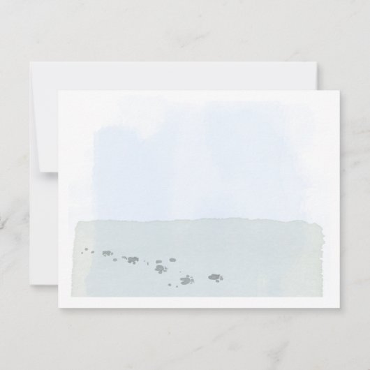 カワイトパグバタフライメドウモノグラム&ネーム     ノートカード (裏面)