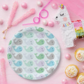 カワイトパステルクジラパターン ペーパープレート (パーティー)