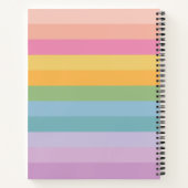 カワイトパステルレインボストライプーパーソナライズされた名 ノートブック (裏面)