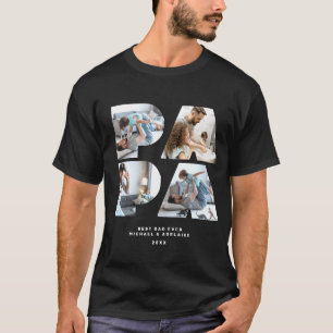 カワイトパパフォトコラージュ最高のパパ Tシャツ