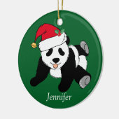 カワイトパンダベアキッズモノグラムクリスマス セラミックオーナメント (左)