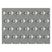 カワイトパンダベアバンブーパターングレー テーブルクロス (正面(横))