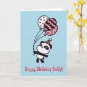 カワイトパンダ&バルーンズハッピーバースデーカード カード (黄色い花)