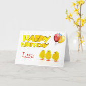 カワイトパーソナライズハッピーバースデーカード カード (黄色い花)