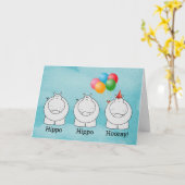 カワイトヒッポッホーレイバルーンズ誕生日 カード (黄色い花)