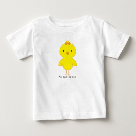 カワイトヒヨパーソナライズされた文字 ベビーTシャツ (正面)