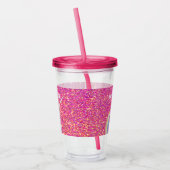 カワイトビッグシスターユニコーンピンクグリッターパーソナライズされた アクリルタンブラー (左)
