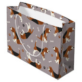 カワイトビーグルズの前足とボーンズグレー ラージペーパーバッグ (裏面アングル)