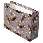 カワイトビーグルズの前足とボーンズグレー ラージペーパーバッグ (正面アングル)