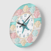 カワイトビーチの色とシーシェルズ大時計 ラージ壁時計 (傾斜)