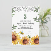 カワイトビー&サンフラワーズ子供の誕生日パーティー 招待状 (スタンド正面)