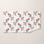 カワイトピンクさくらんぼの花絵を描々 バスタオルセット (ハンドタオル)