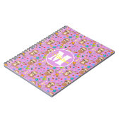 カワイトピンクのフローラのナマパーソナライズされたケモノ ノートブック (左側)