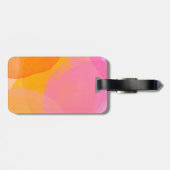 カワイトピンクの水色のカスタム(スクリプト)モノグラム名 ラゲッジタグ (裏面横)