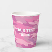 カワイトピンクアーミー迷彩柄迷彩カスタム紙カップ 紙コップ (正面)
