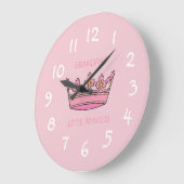 カワイトピンクティアラじいちゃんズリトルプリンセスチャイルド ラージ壁時計 (傾斜)