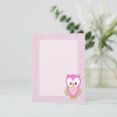カワイトピンクフクロウ水玉模様ピンク柄のイメージプリント 招待状 (スタンド正面)