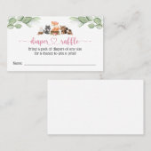 カワイトピンクフローラウッドランドおむつラッフルカード 名刺 (正面/裏面)