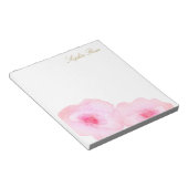 カワイトピンクフローラ水彩花 ノートパッド (アングル)