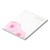 カワイトピンクフローラ水彩花 ノートパッド (回転)